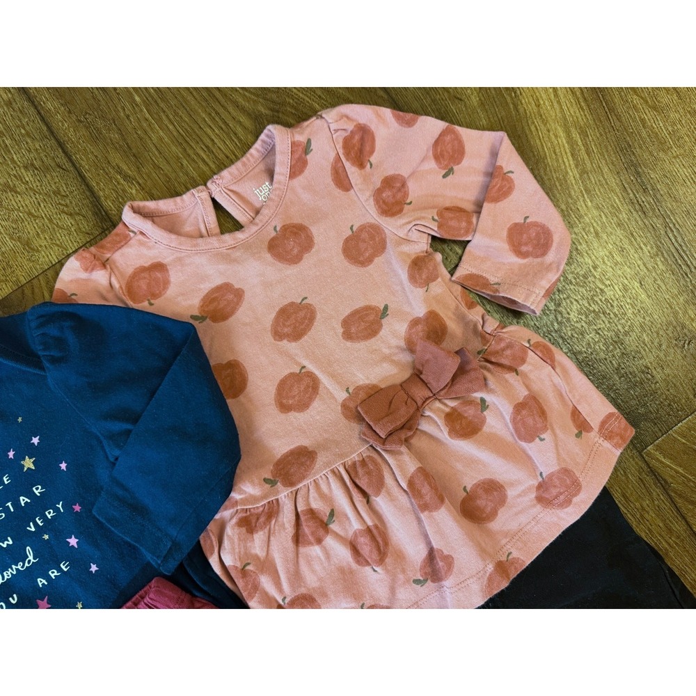 Baby Girl Outfits 6/9 9 Months Long Sleeved Bodysuits Shirts Pants Clothes Lot - Picture 7 of 11